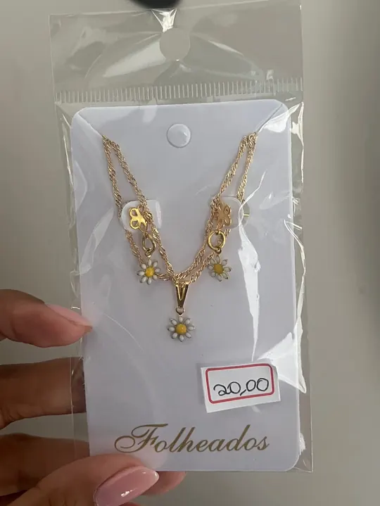 Conjunto brinco + cordão