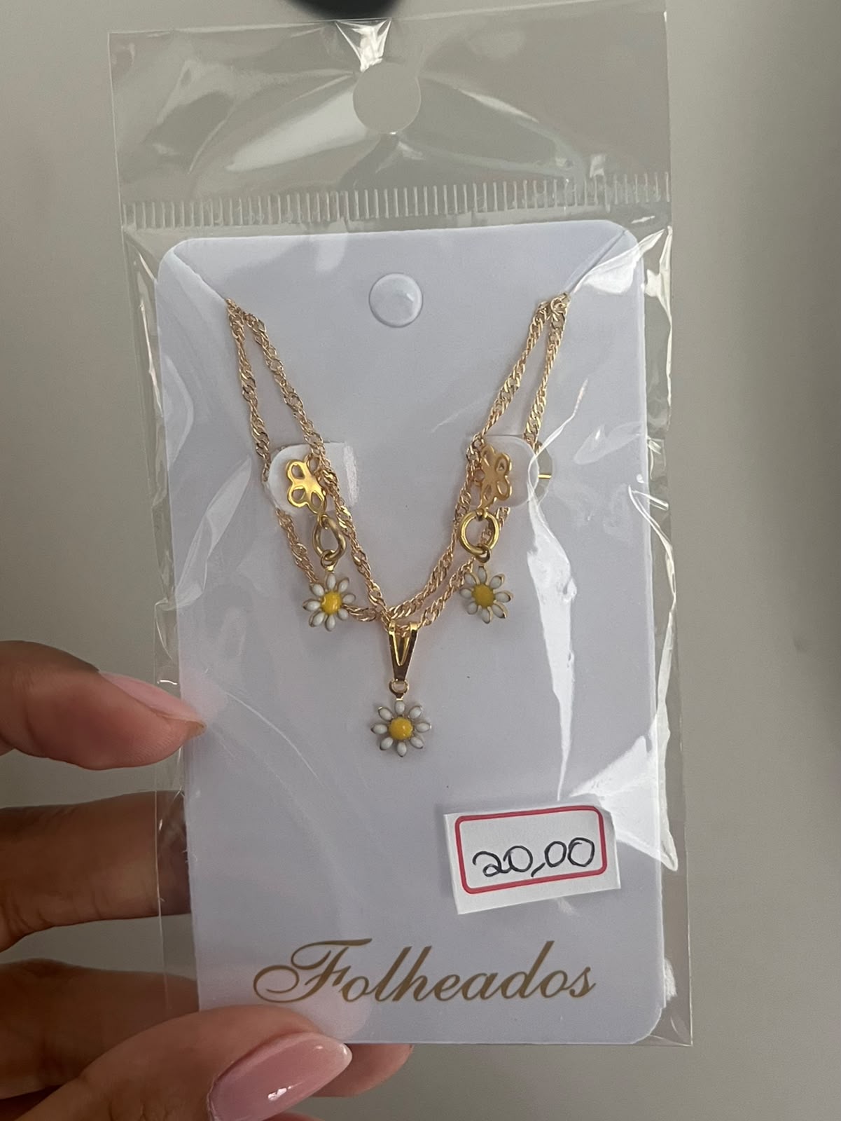 Conjunto brinco + cordão